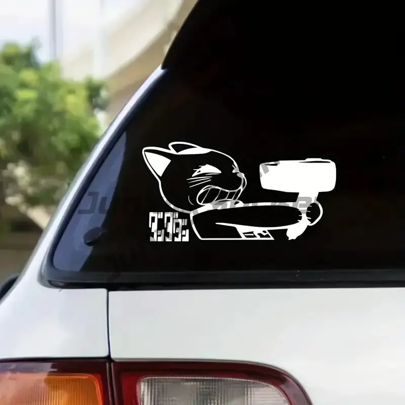 

Turbo Granny Anime Decal Sticker - Lucky Cat with Headphones & Microphone Design, Durable Vinyl for Cars, Laptops, Motorcycles