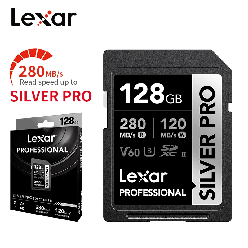 lexar-professional-v60-sdxc-uhs-ii-card-silver-pro-4k-uhd-memory-card-for-canon-sony-camera-1tb-512gb-256gb-128gb-64gb-max-280mb