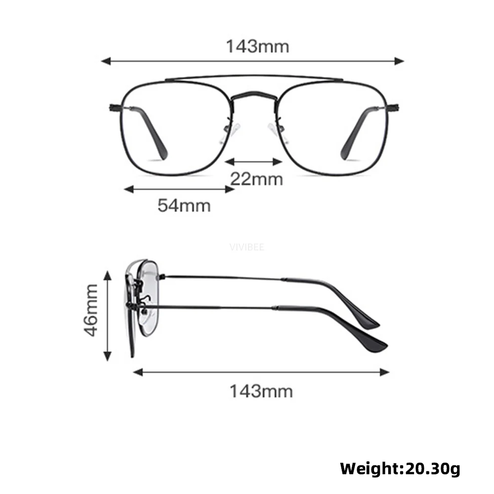 VIVIBEE ريترو الطيران الضوء الأزرق حجب النظارات الرجال الكمبيوتر المعدني جسر مزدوج تصفية الألعاب نظارات عالية الجودة