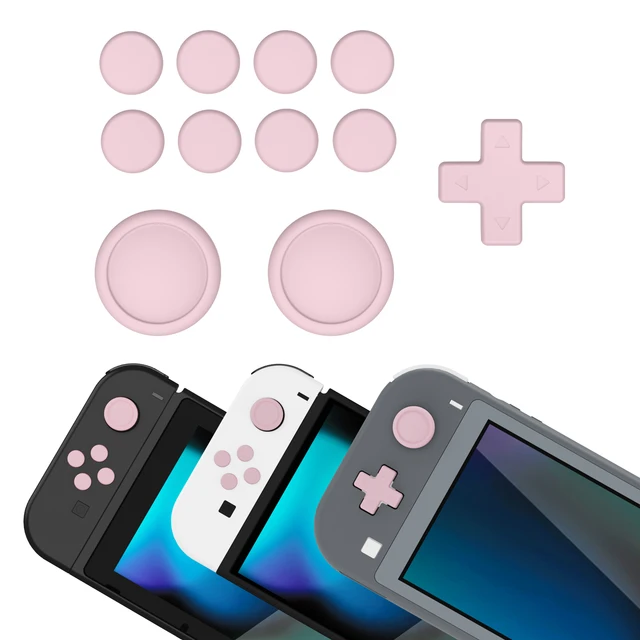 PlayVital silikonowe osłony przycisków Cross D-Pad i zestaw akcesoriów do uchwytu na kciuk do Nintendo Switch/Nintendo Switch OLED/Switch Lite
