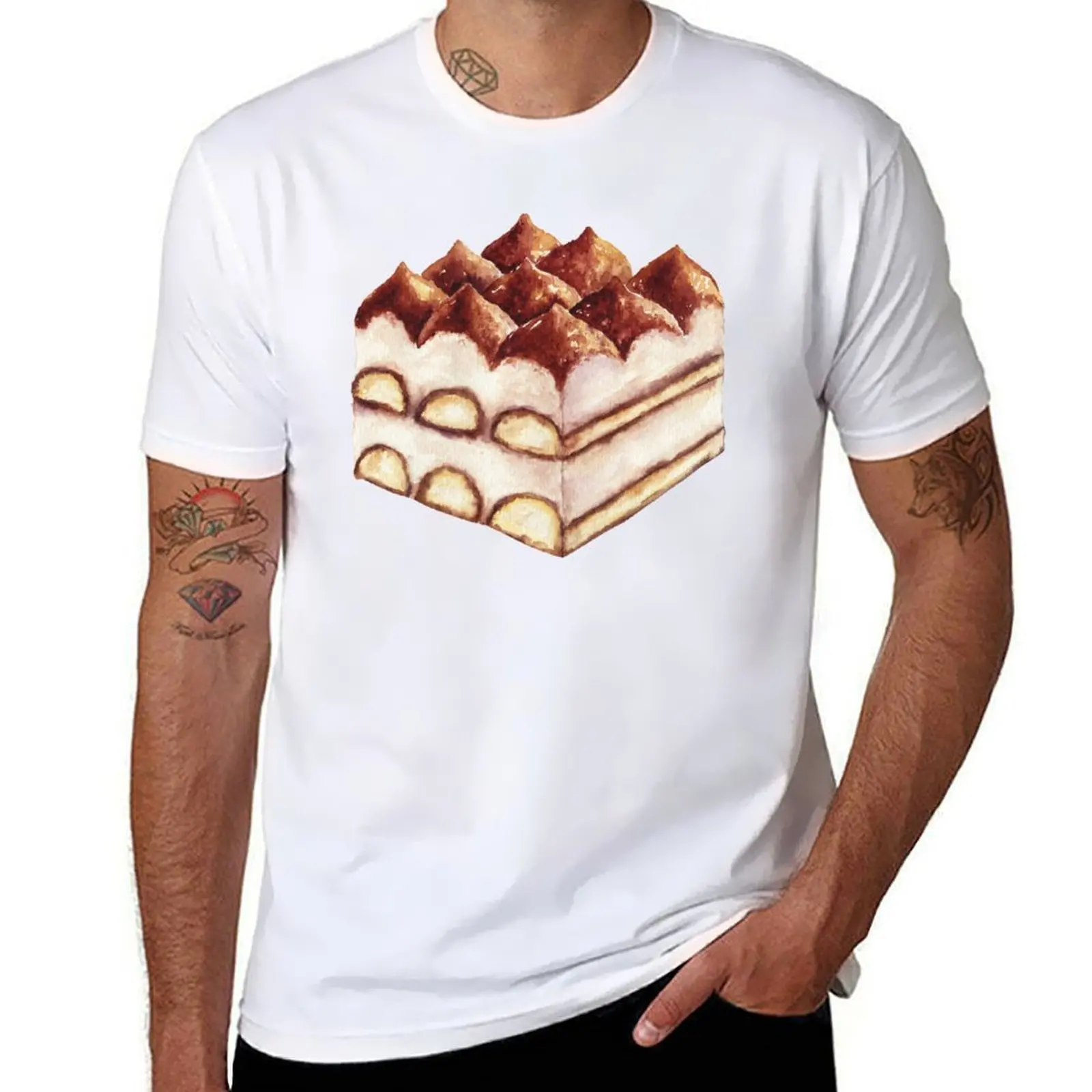 

Italian Tiramisu Cake T-Shirt cotton t shirt pack t shirts for man pack white T-Shirt