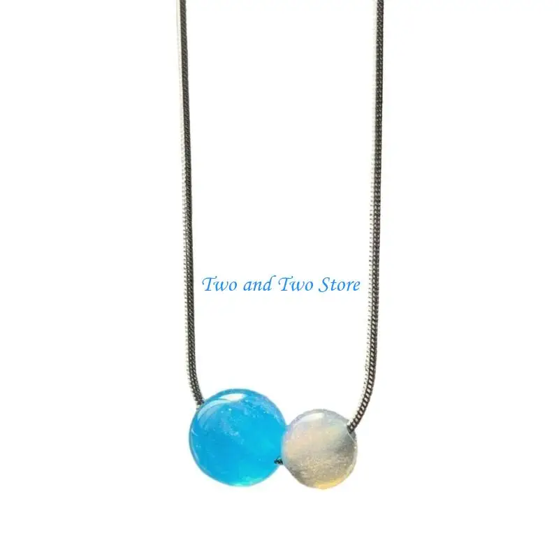 

HX6F Y2K Bead Pendant Necklace for Women Egirl Korean Fashion Punk Clothing Necklace