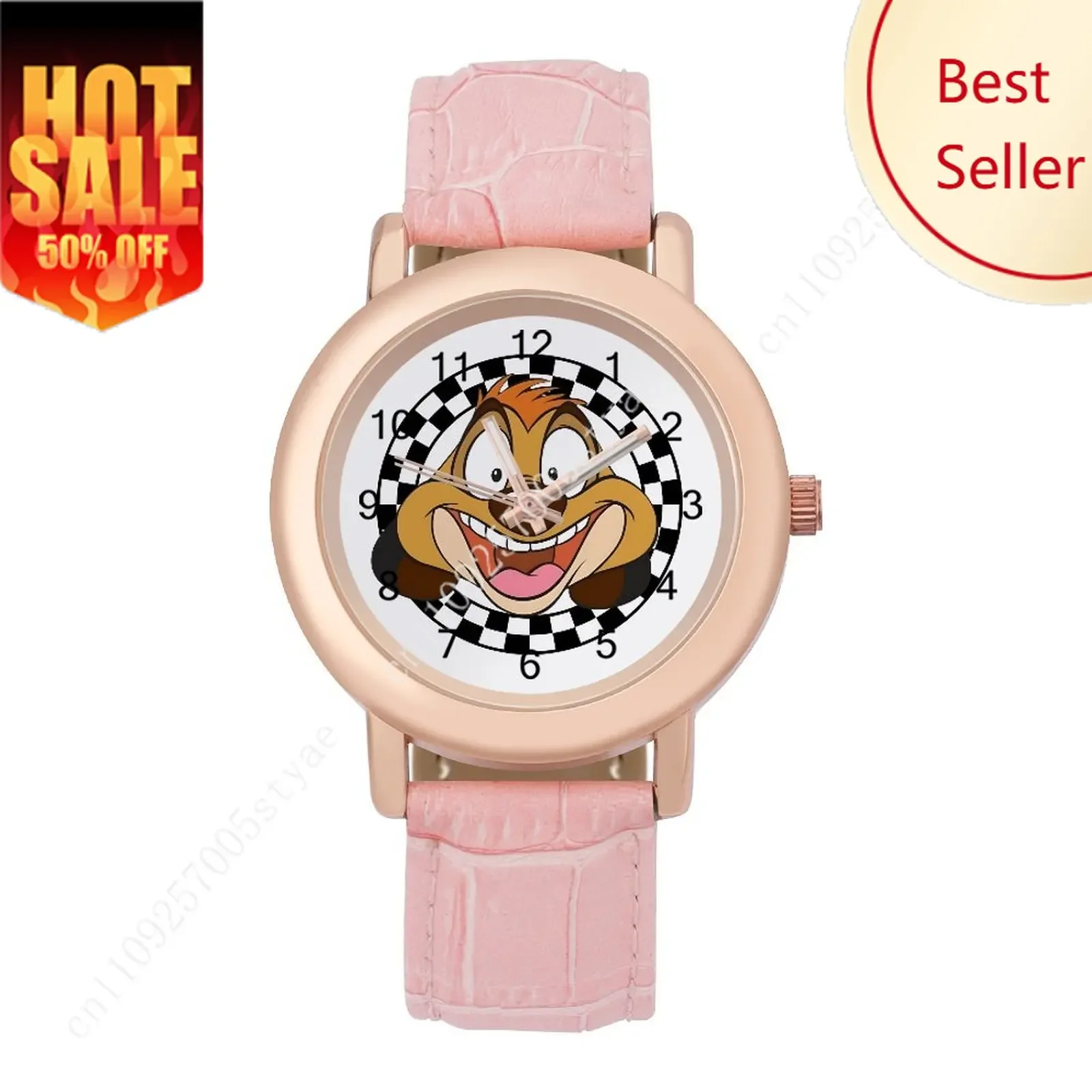 

Timon Women Leather Strap Watch Disney Cartoon Custom Watch Personalized Your Own Design Holiday Birthday Anniversarie