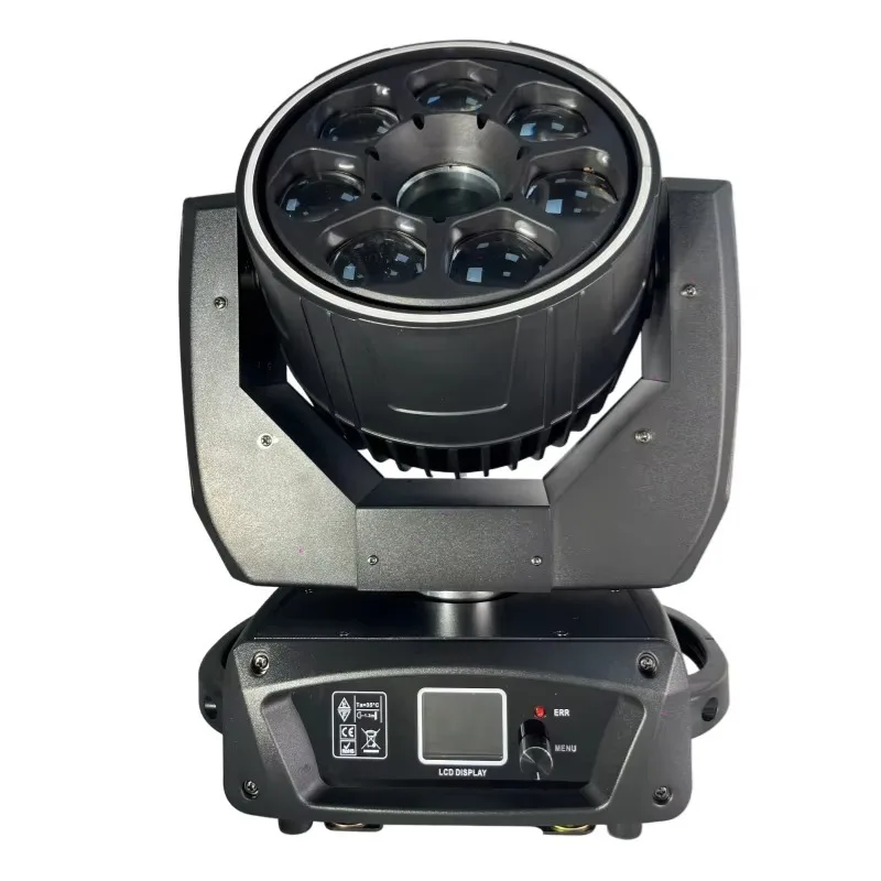 New Arrive 7*40W Led Bee Eye RGBW 4 in 1 Animation Laser Beam Wash Dmx Stage Lighting with Ring 3 in 1 Hybrid Stage Lighting