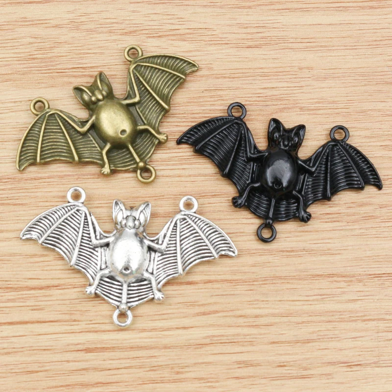 48x30mm 4pcs Antique Silver Plated Bronze Plated Bat Connector Handmade Charms Pendant:DIY for bracelet necklace