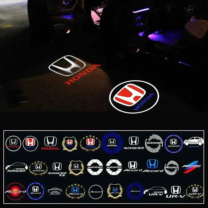 

LED Car Door Projector Welcome Ghost Shadow Light Accessories For Honda Civic Accord Fit CRV Jazz Odyssey Insight Legend HRV