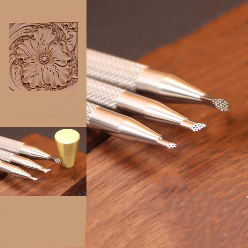 Arabesque Background Stamp Set S1.5x4/M2.2x6/L3x8mm - 304 Stainless Steel Tool For Leathercraft | DIY Leather Embossing Kit
