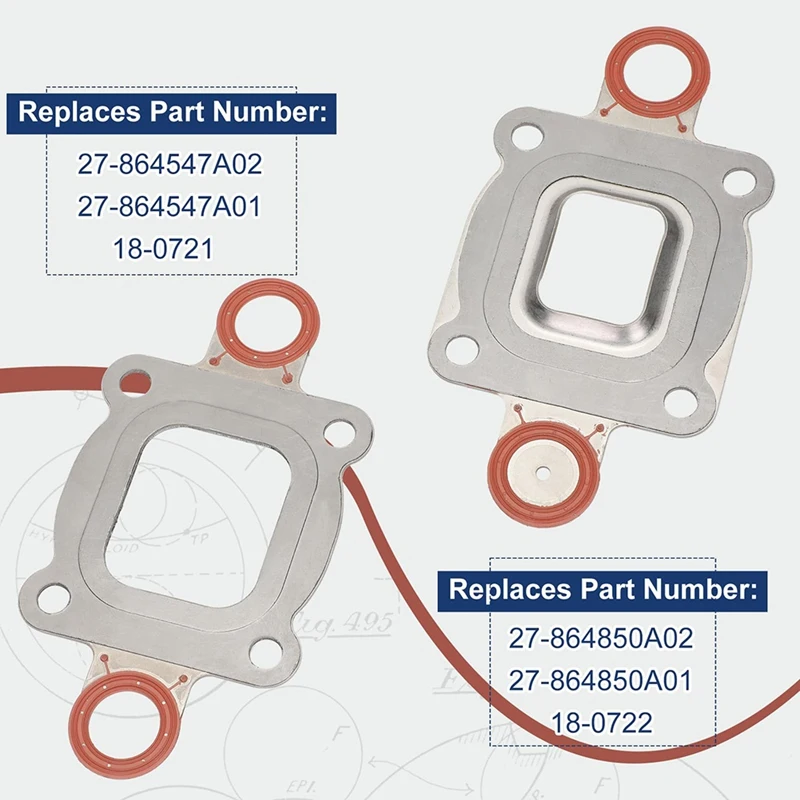 Exhaust Manifold Elbow Riser Gasket Dry Joint For Mercruiser Marine Engines 4.3 5.0 5.7 L V6 V8 4.3L 5.0L 5.7L 18-0722