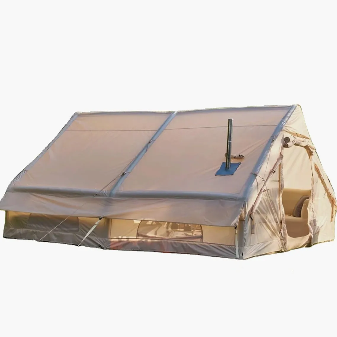 Outdoor Waterproof Inflatable Tent For Camping House With Stove Hole