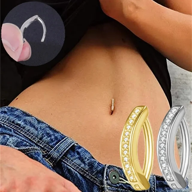 1Pc Navel Piercing Perforated Minimalist Pierced Belly Button Ring Anti allergy Copper Belly Button Ring Body Piercing Umbilical AliExpress