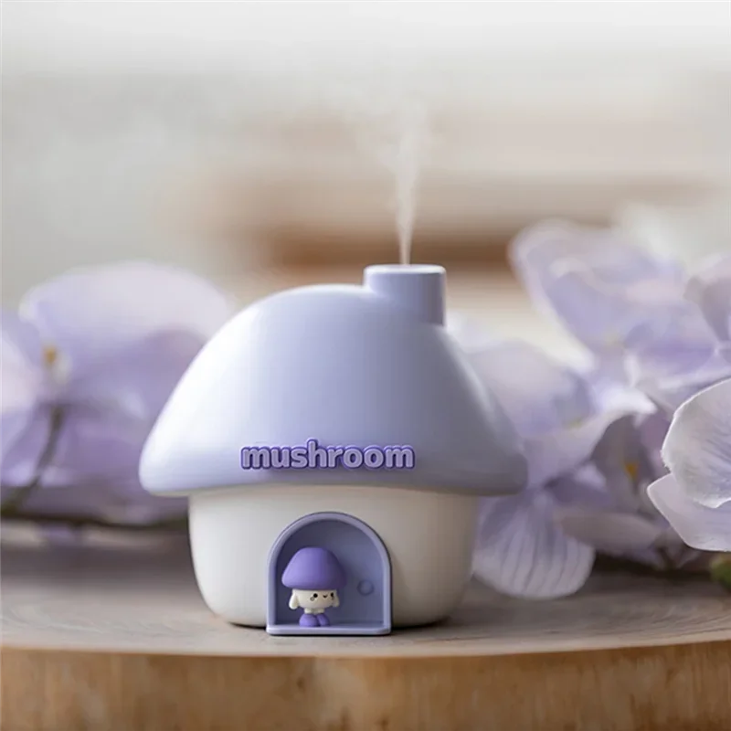 Mushroom House Humidifier 300ml Home Mini Essential Oil Diffuser Cute mushroom doll with colourful and soft ambient night light