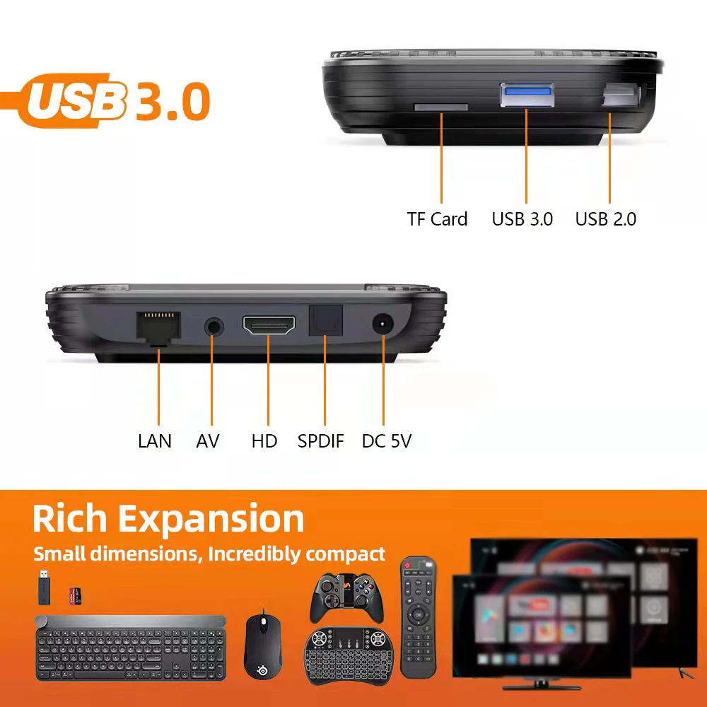 HK1 RBOX X4S Smart TV Box Android 11 Amlogic S905X4 4G 128G 64G
