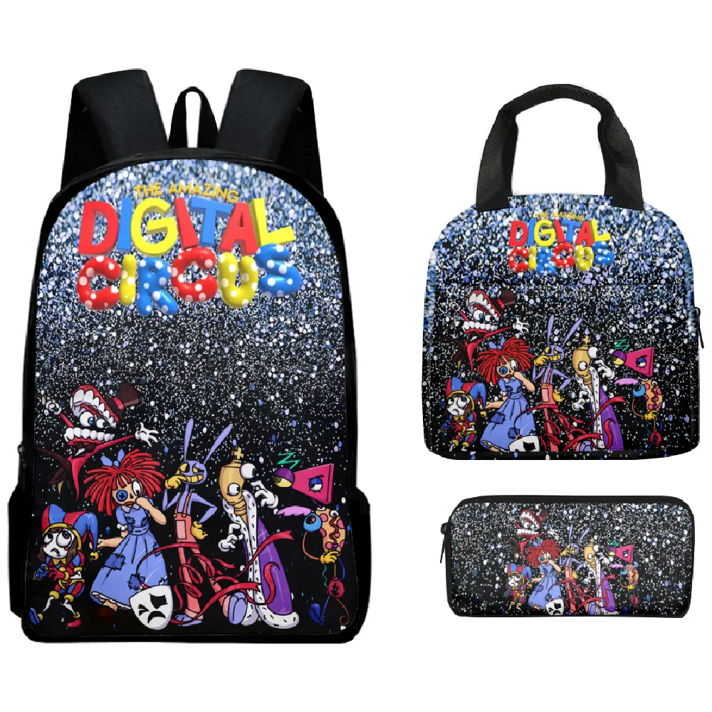 

Harajuku Popular Funny The Amazing Digital Circus 3D Print 3pcs/Set School Bags Laptop Daypack Backpack Lunch bag Pencil Case