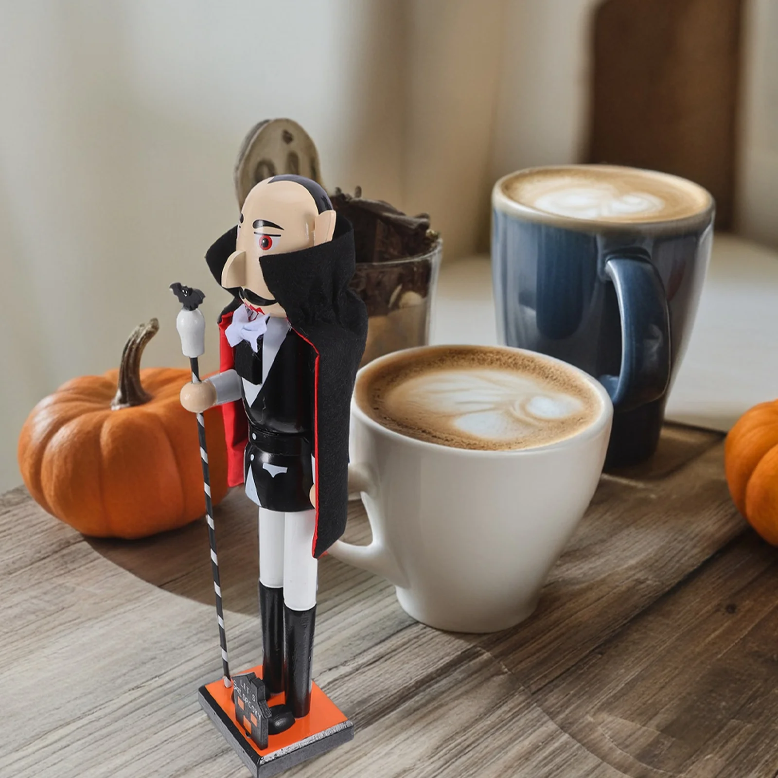 

Vampire Nutcracker Ornament Wooden Soldier Figure Halloween Doll Statue Spooky Holiday Figurine For Tabletop Party Day
