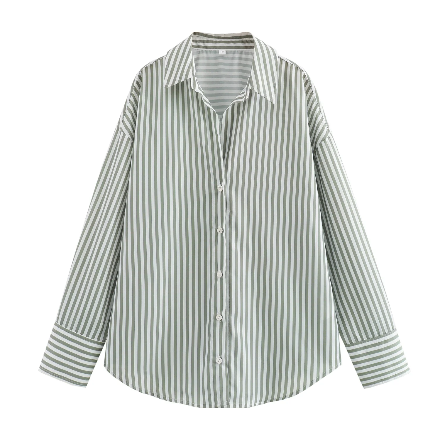 2024 ZAR4 Summer New Women\'s Wear Versatile European and American Style Stripe Basic Poplin Shirt