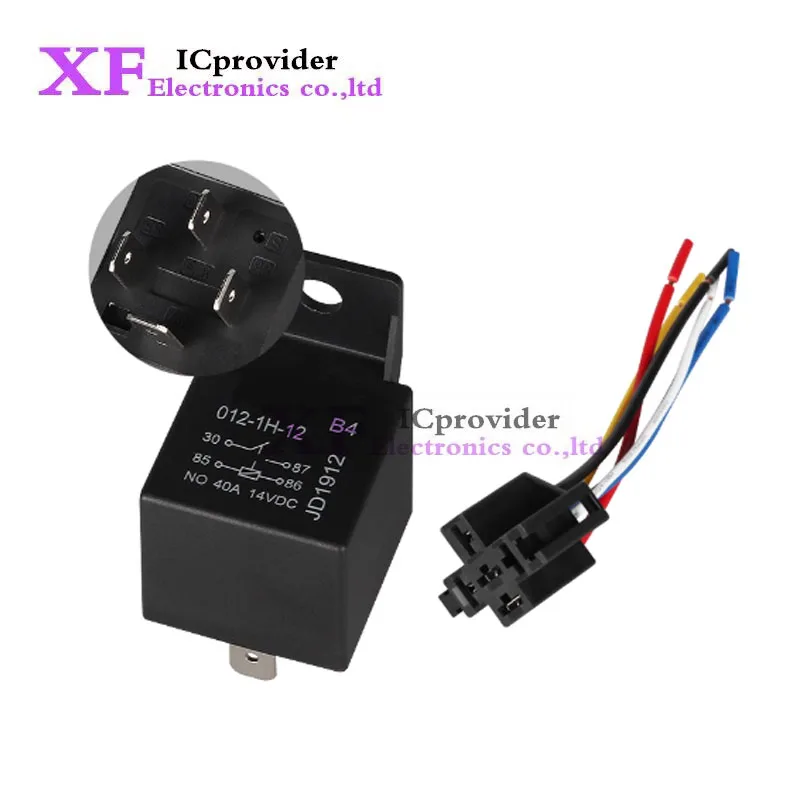 40A Automotive Relay 12V 24V 4pin 5Pin Car Relay with Relay Socket JD 1912 1914 2912 2914 Universal Modification  ICprovider