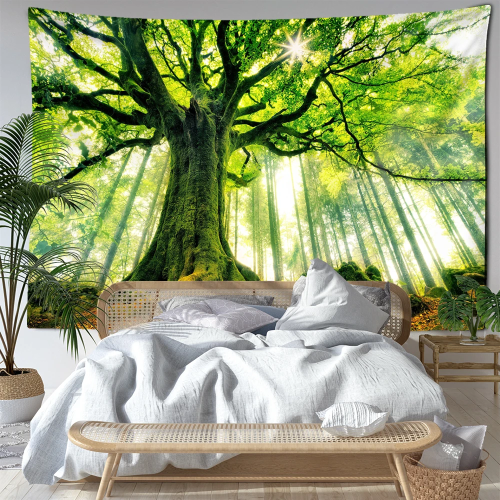 Beautiful Natural Forest Printed Large Wall Tapestry Cheap Hippie Wall Hanging Bohemian Wall Tapestries Mandala Wall Art Decor