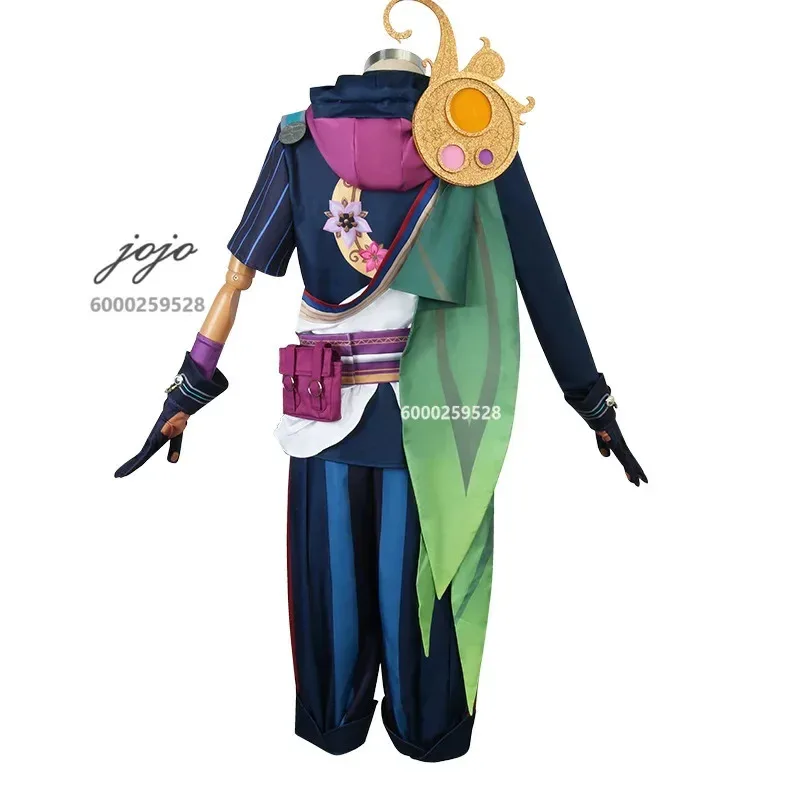 Hot Game Genshin Impact Tighnari Cosplay Costume Wig Tail Shoes Full Set Anime Clothes Role Play Halloween Party Comic Con Suits