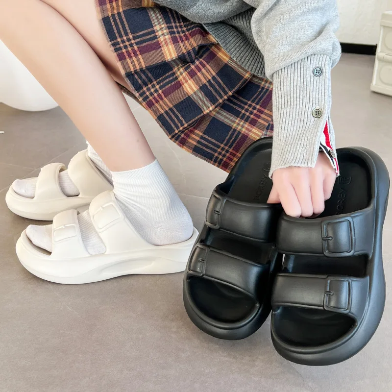 

2025 New Summer Women Slides Thick Sole Soft Comfortable Non Slip Outdoor Indoor House Slippers Fashionable