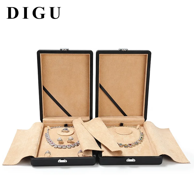 High-end Fashion Jewelry Packaging Box Jewelry Gift Box Jewelry Set Box Wooden High Quality Custom Logo Luxury Black Wood