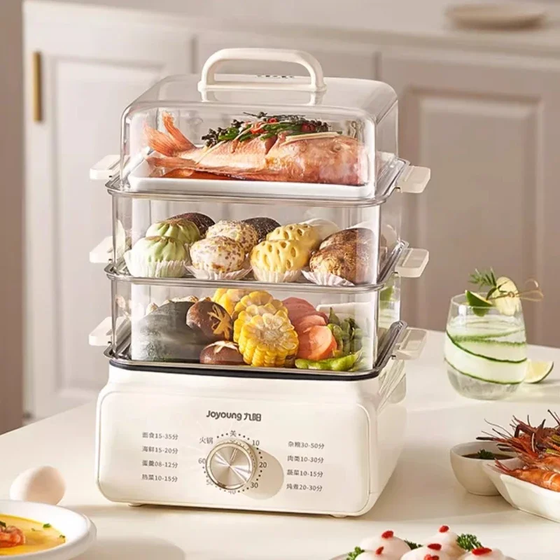 

new Electric Steamer Multifunctional Hot Pot Cooking Pot Household Large Capacity Timing Multi-layer Steamer Three-layer Steamer