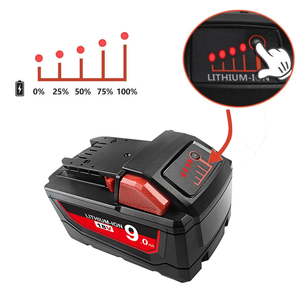 For Milwaukee M18 Lithium 9.0,6.0 AH Extended Capacity Battery XC 48-11-1860 spare battery