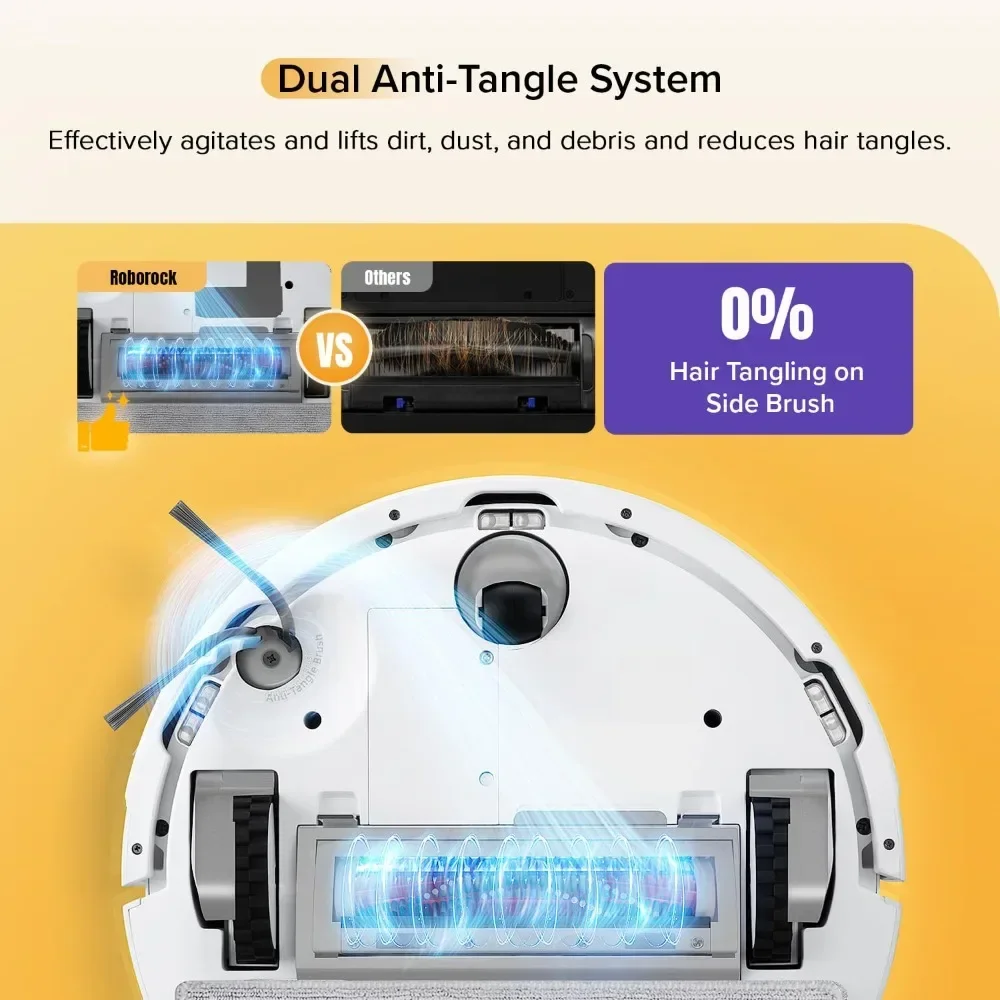 Q7 M5 Roboter-Staubsauger- und Wisch-Kombination, 10.000 Pa HyperForce-Saugkraft, Roboter-Staubsauger, Dual-Anti-Tangle-System, APP-gesteuert
