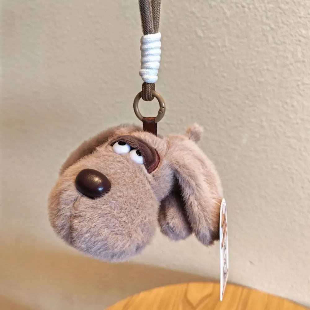 

PP Cotton Big Eyed Dog Plush Pendant Fluffy Lifelike Big Eared Dog Keychain Cartoon Comfortable Puppy Plush Doll Keychain Friend
