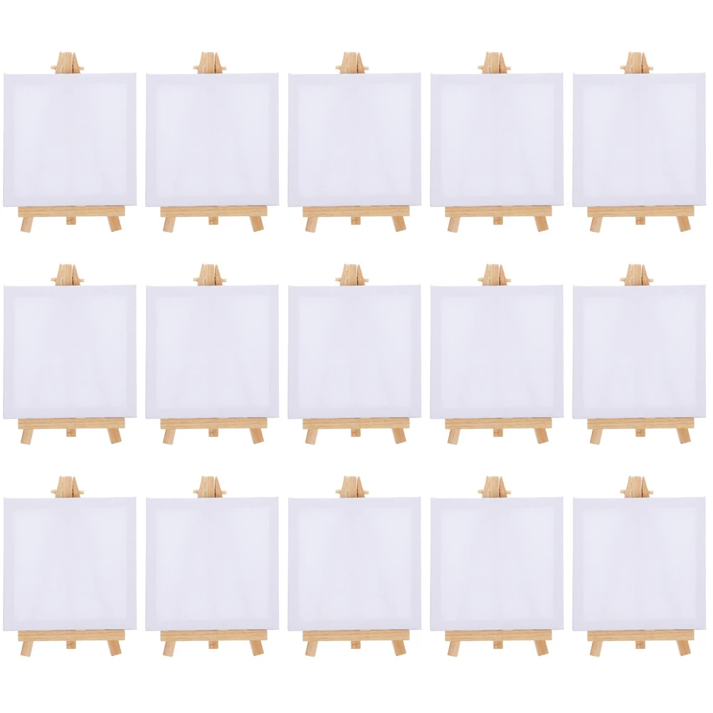 

15 Sets Wooden Picture Frame Easel 8x15 Oil Painting Stands Small Canvas Display DIY Craft Project Beginner Hobby