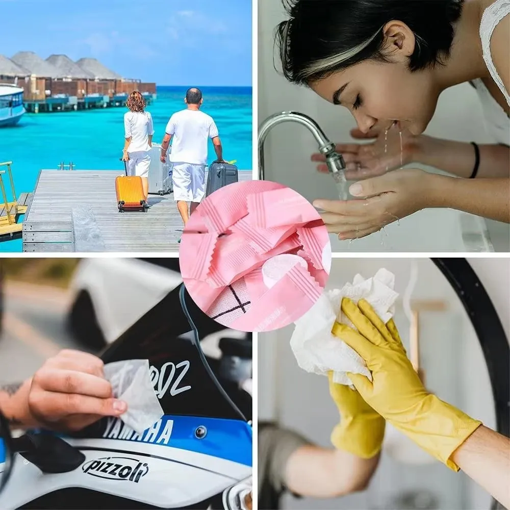 10-100PC Travel In Suitable For Sensitive Compressed Bag Compressed Towels Skin Cotton Cleansing Towel Disposable Face Pack C648