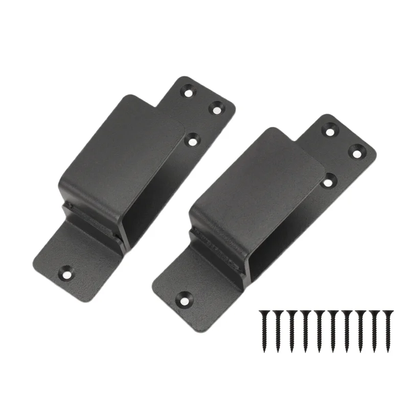 AT13 Door Barricade Brackets,2 Pack Drop Open Bar Holder For Home Security, 2X4 Bar Brackets Prevent Unauthorized Entry