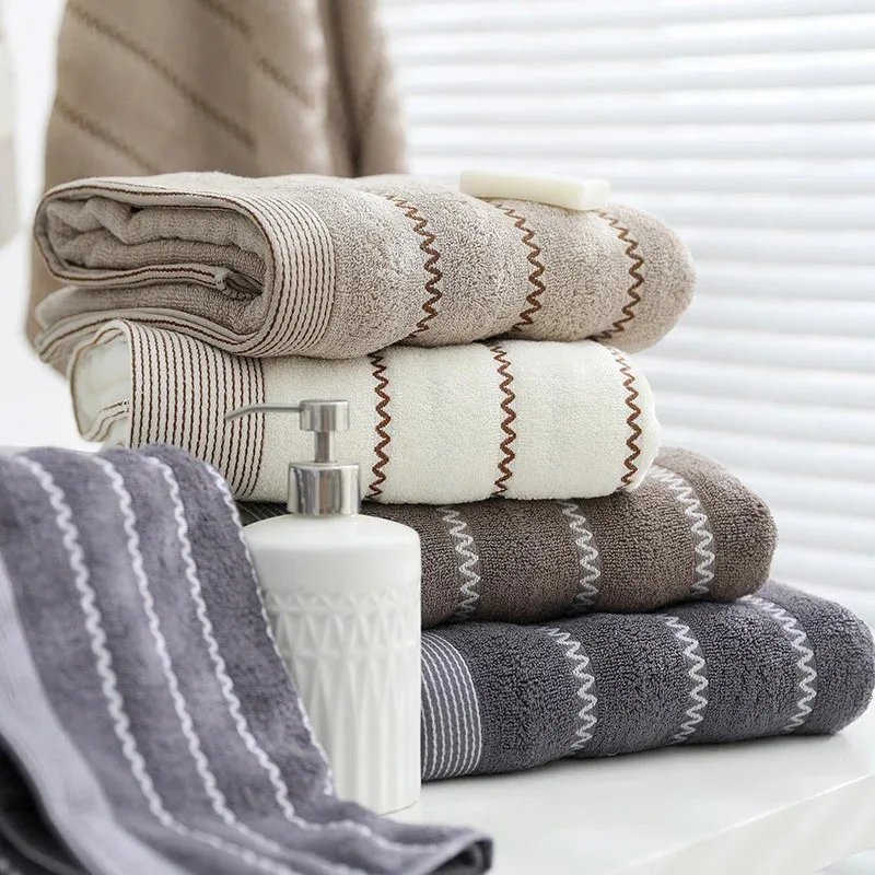TILONDEX Household Pure Cotton Towel Quick Drying Super Soft Super Absorbent Thickened Adult Absorbent Bath Towel Couple's Large