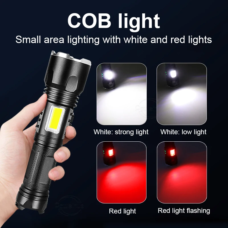High Power LED Flashlights XHP300 Powerful Torch Tactical Flashlight Rechargeable Flash Light Hunting Camping Fishing Handlight
