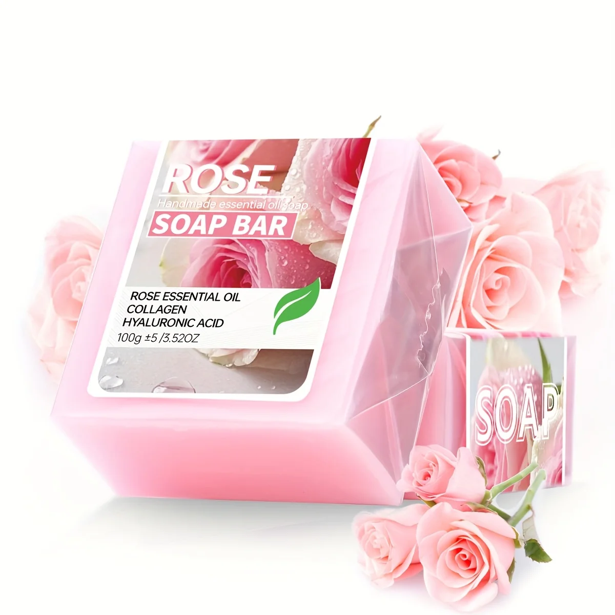 2 قطعة/صابون عطر الزيوت العطرية الوردية للنساء للتنظيف والاستحمام صابون الكولاجين المصنوع يدويًا #4