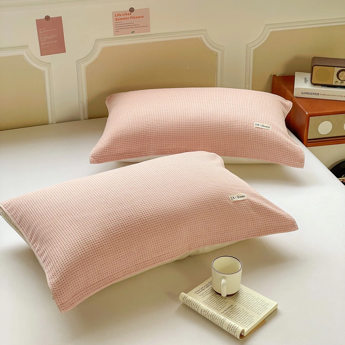 2pcs Cotton 100% pillow towel 52X75 Colling pillow towel tudent Single Pillow cover Children Bedding For Boys Girls