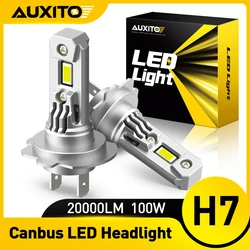 AUXITO 2X 12V H7 LED Reflektor Canbus No Error H7 Turbo LED Żarówka 360 CSP 100W 20000LM do Toyota Corolla Honda Hyundai Ford Kia