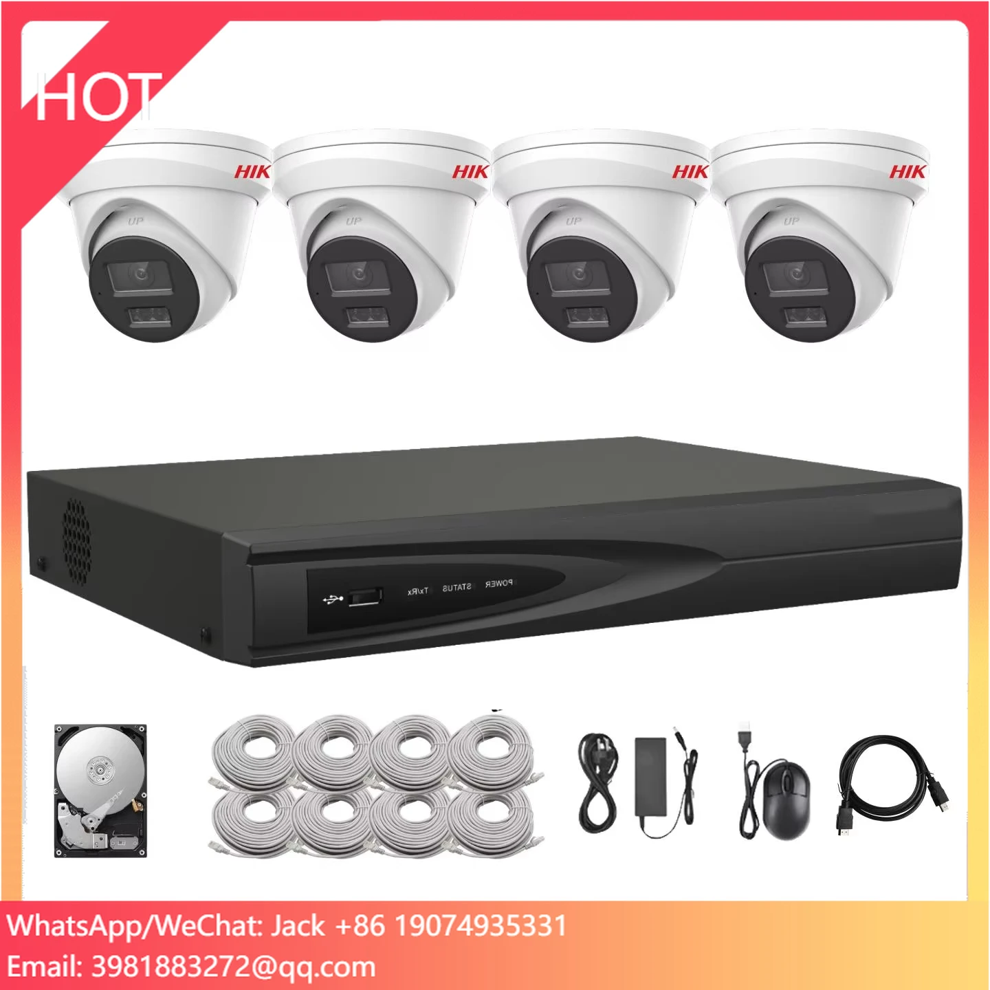

Factory Direct For DS-2CD1383G2-LIU(F) 8 MP IP Fixed Turret Network Camera DS-7608NI-Q1/8P (D) NVR Security System