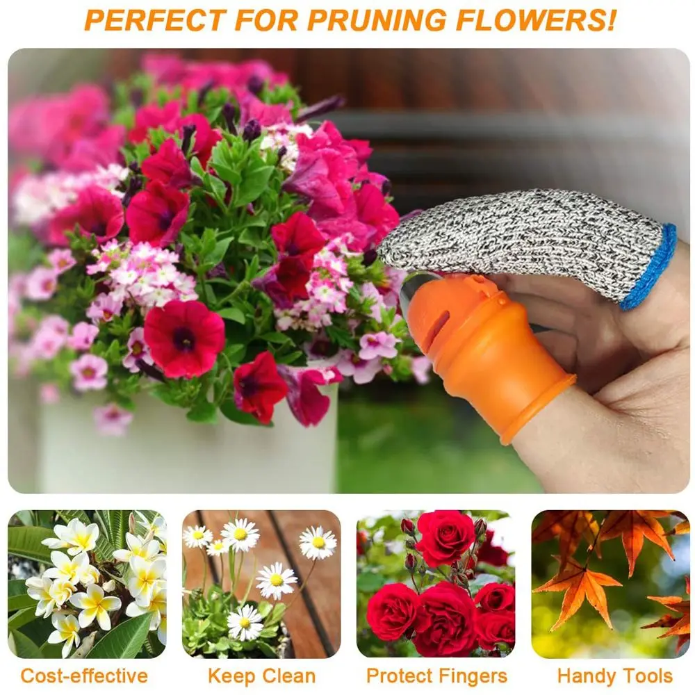 Silicone Garden Supplies Kitchen Gadget Thumb Cutter Cut-resistant Finger Sleeve Finger Guards Bean Picker