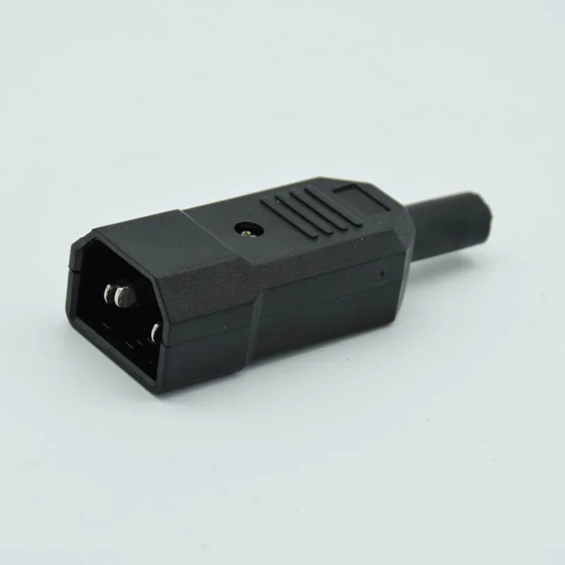 C13 C14 3 pin AC Socket IEC Straight Cable Plug Connector  10A 250V Black female&male Plug Rewirable Power Connector