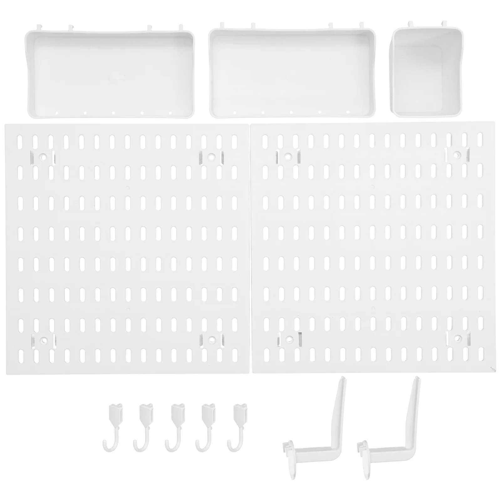 1 Set Pegboard Combination Kit Plastic Pegboard Wall Mount Organizer with Hooks and Shelves wall organizer