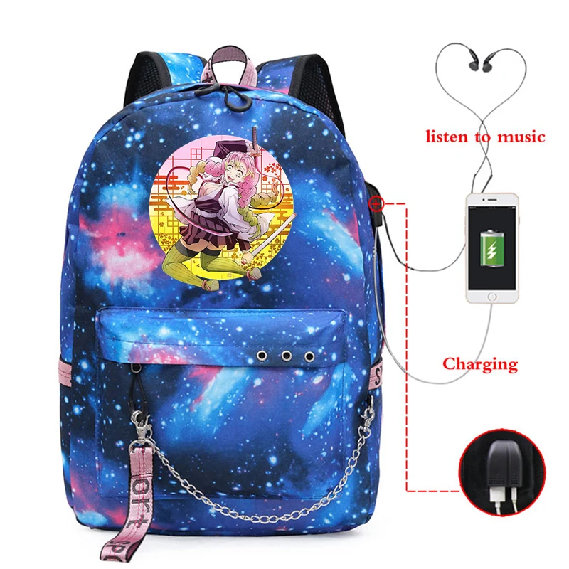 Dämon Slayer Anime Hohe Qualität Rucksäcke Große Kapazität Usb Tasche Dämon Slayer Maga Druck Schule Rucksack für College Student