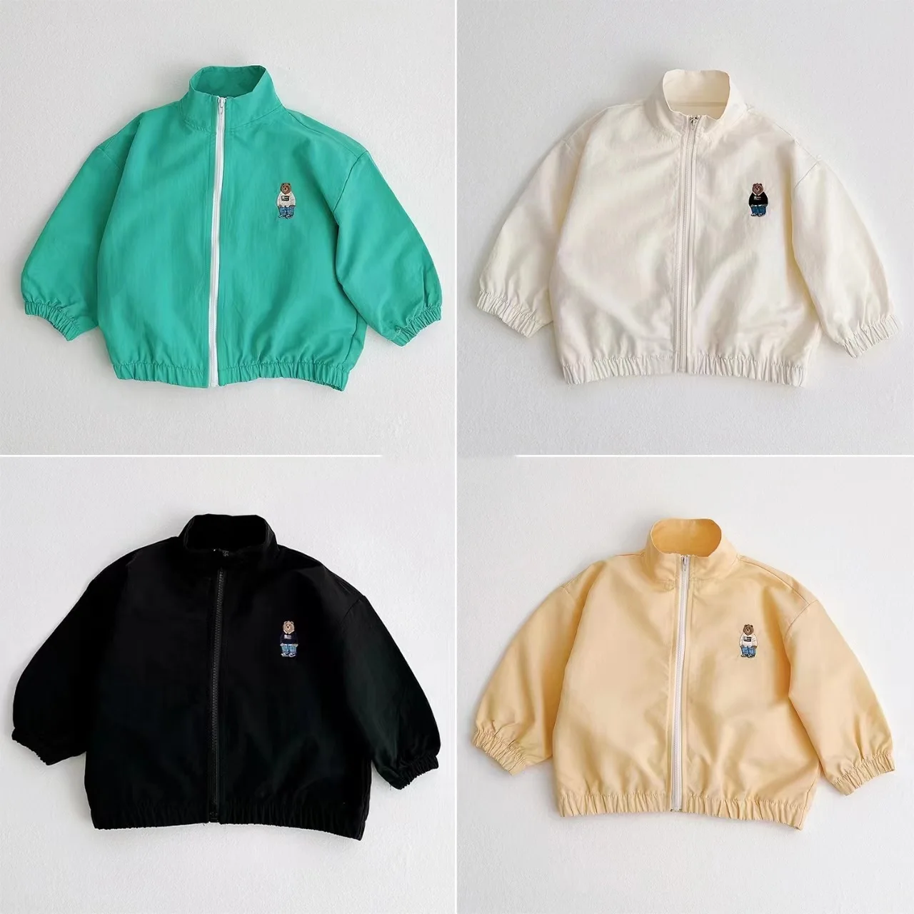 Jaket pelindung matahari tipis kartun, jaket pelindung matahari tipis untuk bayi perempuan musim semi dan panas, jaket serbaguna ritsleting untuk anak laki-laki dan perempuan