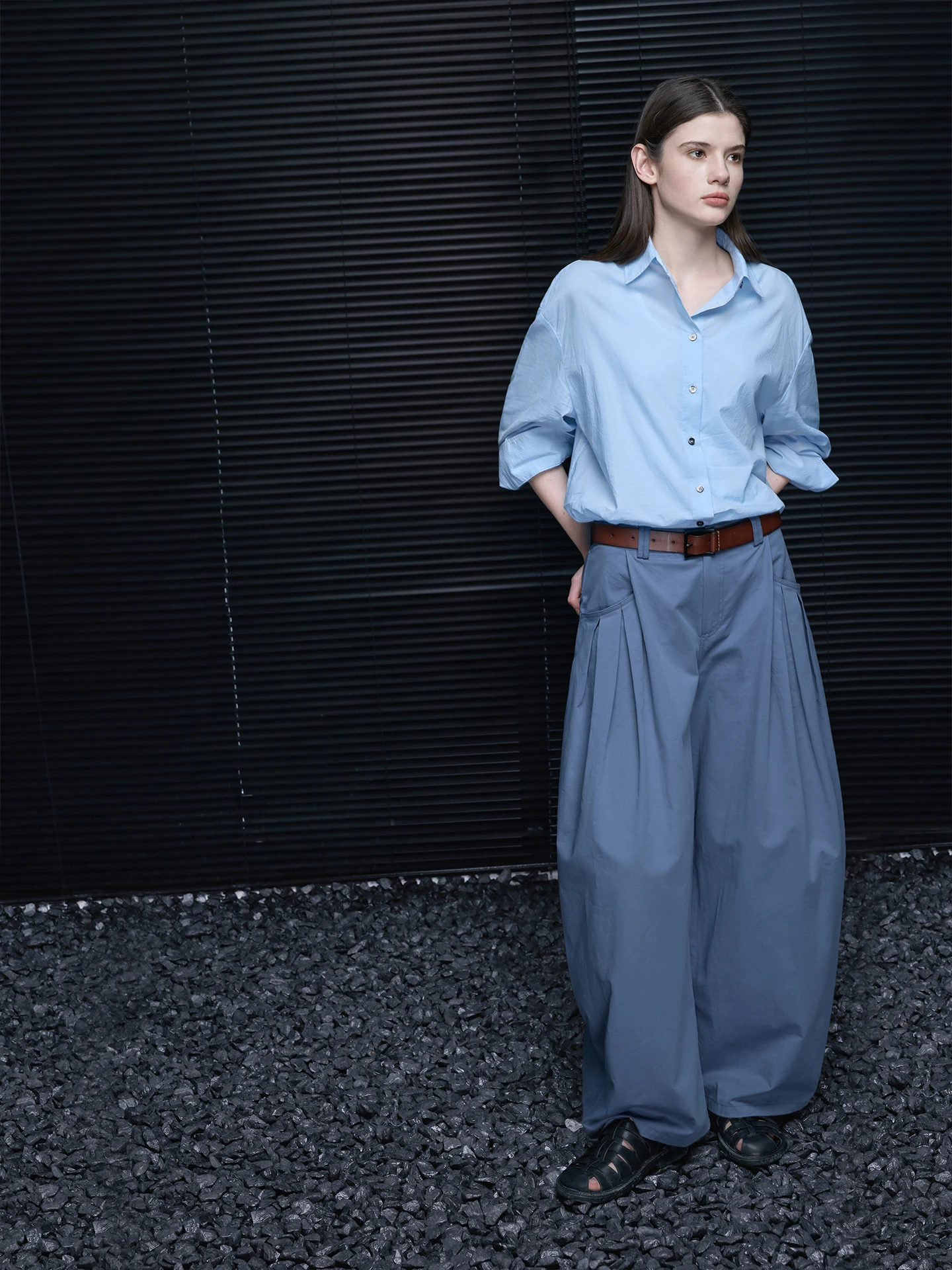 

Pure Cotton Long Sve irt Women's Loose Fit Turn-down Collar Faionable Slimming Spring 2026 Street Sle Casual irt