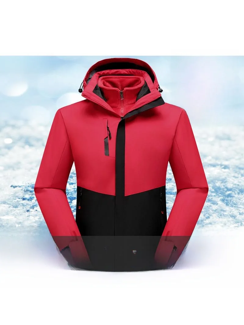 

Универсальная съемная водонепроницаемая куртка-трансформер с подкладкой из флиса, капюшоном и застежкой-молнией, из полиэфирного волокна, ветрозащитная...