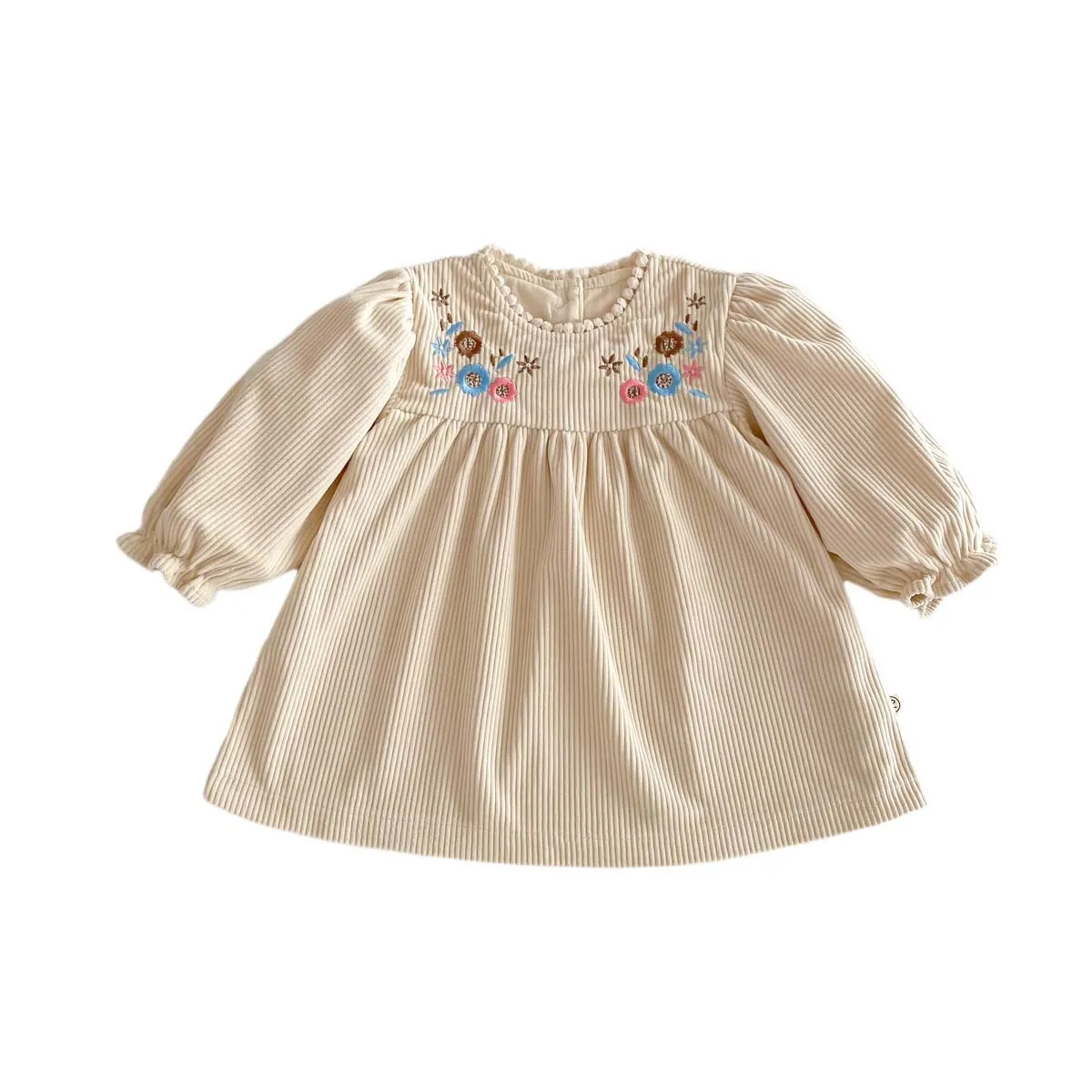 Autumn and winter knitted dress for 6-24 Months baby girls stylish single-breasted New Year woolen dress, cute baby girl clothes