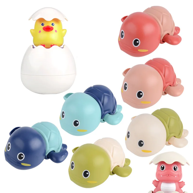 1PCS  Baby Classic Water Toy Cute Cartoon Animal Tortoise Infant Swim Turtle Wound-up Chain Clockwork Kids Beach Bath Toys