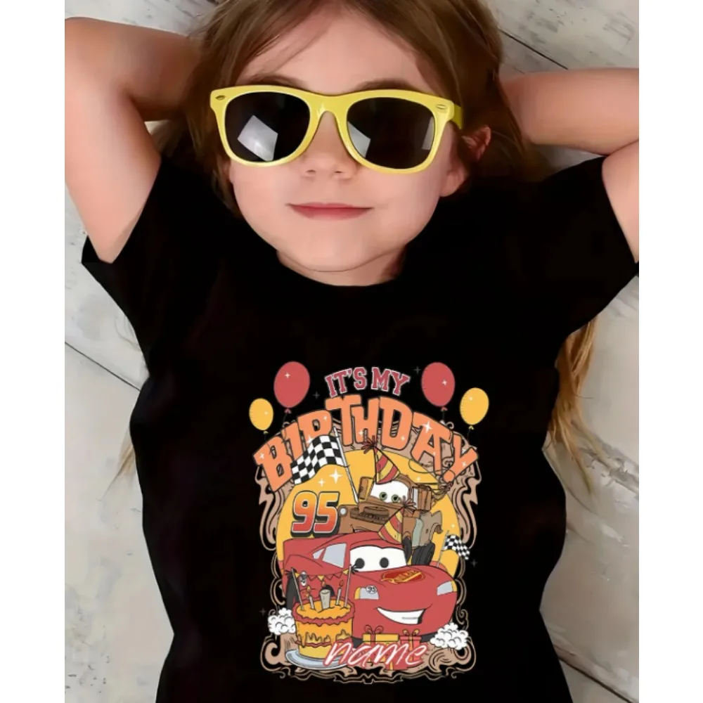 

Summer Disney Racing McQueen Fun Printed Short Sleeve High Quality Men's and Women's Cotton Casual Comfort T-Shirt Top