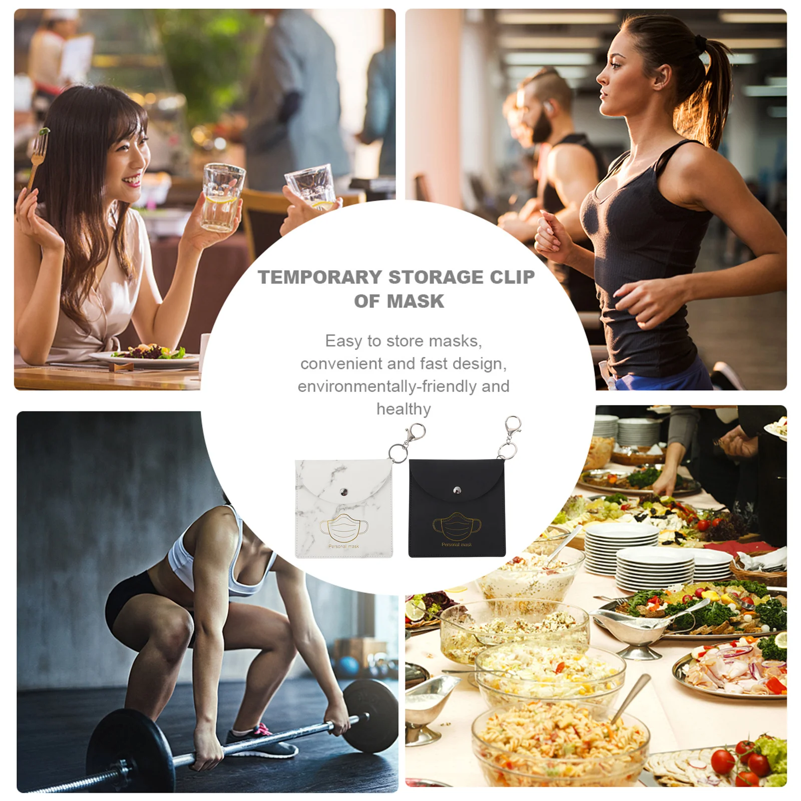 

2Pcs Mask Storage Pouch Reusable Long Lifespan Container for Mask Easy Carry Pocket Backpack Handbag Compact Design