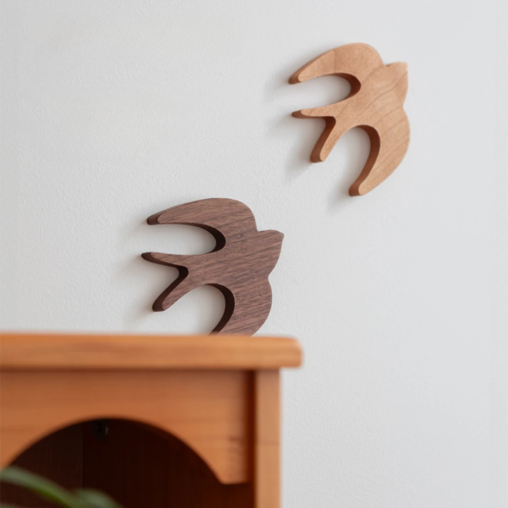 Swallow Wood Wall Hangings Wall Stickers Nordic Home Children Room Wall Decoration Fridge Magnet Decoration