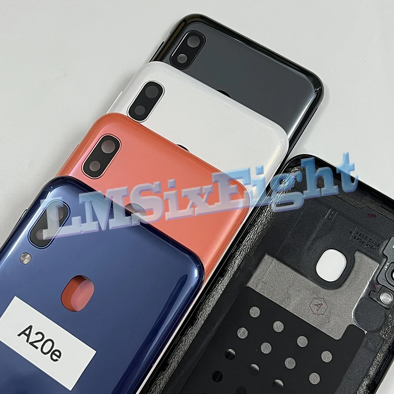 A20e Cover posteriore per Samsung Galaxy A20E A20e A202 A202F A202DS coperchio posteriore della batteria coperchio dell'alloggiamento custodia della porta + obiettivo della fotocamera